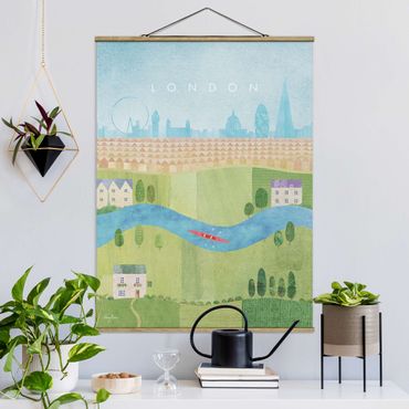 Fabric print with poster hangers - Tourism Campaign - London II - Portrait format 3:4