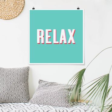 Poster - Relax Typo On Blue