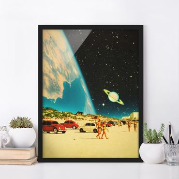 Framed poster - Retro Collage - Galactic Beach
