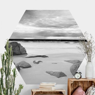 Self-adhesive hexagonal pattern wallpaper - Rocky Coast