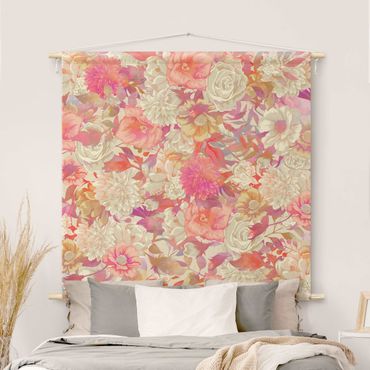 Tapestry - Pink Blossom Dream With Roses