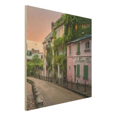 Wood print - Rose Coloured Twilight In Paris