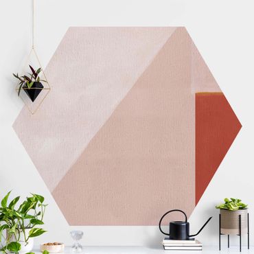 Self-adhesive hexagonal pattern wallpaper - Pink Geometry