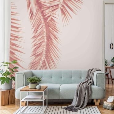 Wallpaper - Rose Golden Palm Leaves