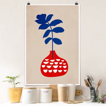 Poster art print - Red Flower Vase - 2:3