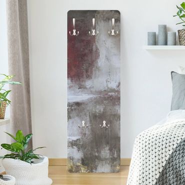 Coat rack modern - Red Structure With Golden Accents