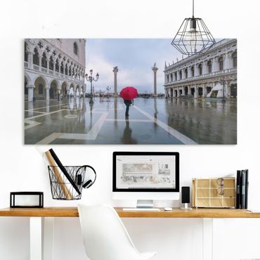 Print on canvas - Red Umbrella In Venice
