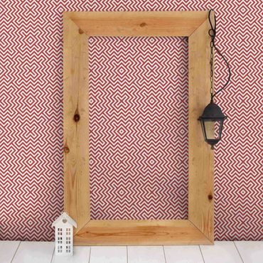 Wallpaper - Red Geometric Stripe Pattern