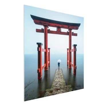 Print on forex - Red Torii At Lake Ashi - Square 1:1