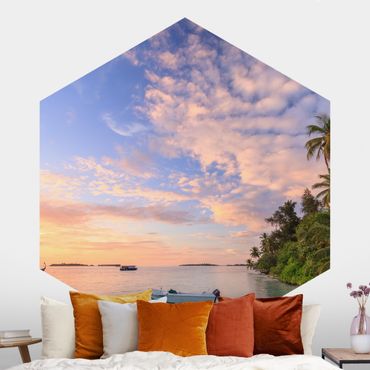 Self-adhesive hexagonal pattern wallpaper - Resting Ocean