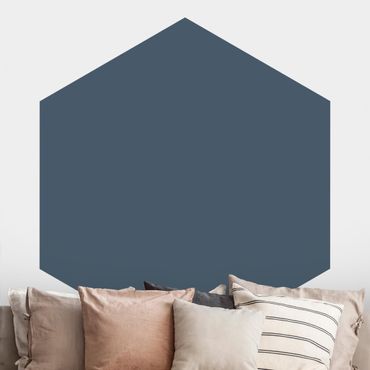 Self-adhesive hexagonal pattern wallpaper - Slate Blue