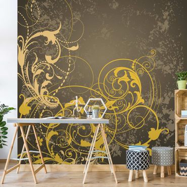 Wallpaper - Flourishes In Gold