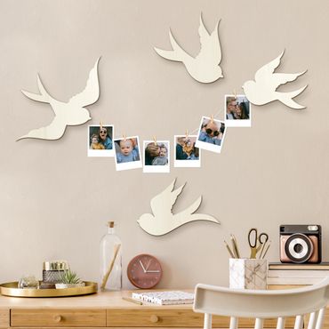 Wooden wall decoration - Swallows Set