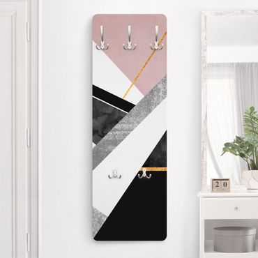 Coat rack modern - Black And White Geometry With Gold