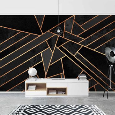 Wallpaper - Black Triangles Gold