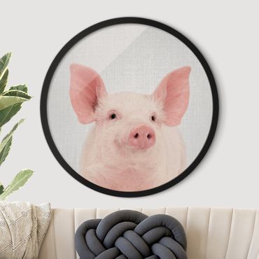 Circular framed print - Pig Shorsh