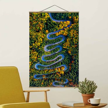 Fabric print with poster hangers - Serpentine In The Transylvanian Woods - Portrait format 2:3