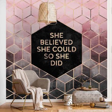 Wallpaper - She Believed She Could Rosé Gold