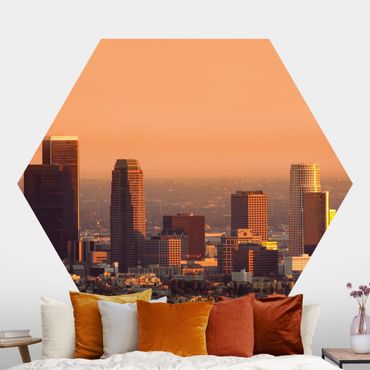 Self-adhesive hexagonal pattern wallpaper - Skyline Of Los Angeles