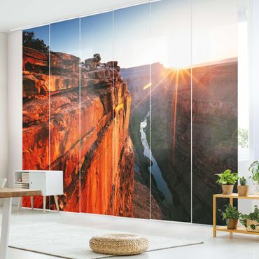 Sliding panel curtain - Sun In Grand Canyon
