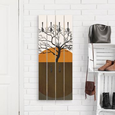 Wooden coat rack - Sun With Tree