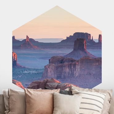 Self-adhesive hexagonal pattern wallpaper - Sunrise In Arizona