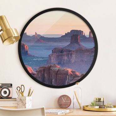 Circular framed print - Sunrise In Arizona