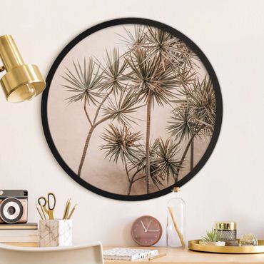 Circular framed print - Sun-Kissed Palm Trees