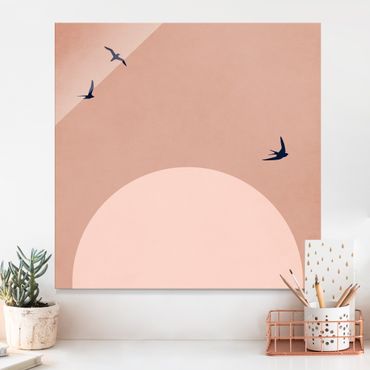 Glass print - Sunset In Pink