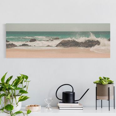 Natural canvas print - Sunny Beach Mexico - Panorama 3:1