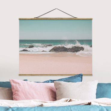 Fabric print with poster hangers - Sunny Beach Mexico - Landscape format 4:3