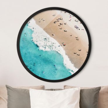 Circular framed print - Sunday At The Beach
