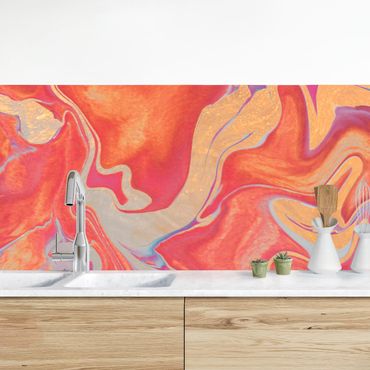 Kitchen wall cladding - Play Of Colours Golden Fire
