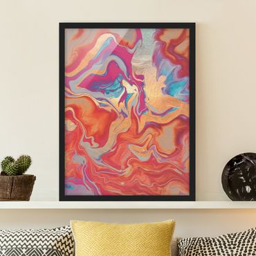 Framed poster - Play Of Colours Golden Fire