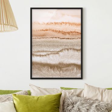 Framed poster - Play Of Colours Sound Of The Ocean In Sepia-Colours