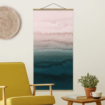 Fabric print with poster hangers - Play Of Colours Sound Of The Ocean - Portrait format 1:2