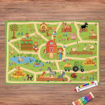 Cork mat - Playoom Mat Farm - Let´s Go Around - Landscape format 3:2