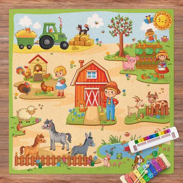 Cork mat - Playoom Mat Farm - Farm Work Is Fun - Square 1:1