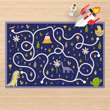 Cork mat - Playoom Mat Dinosaurs - Dino Mom Looking For Her Baby - Landscape format 3:2