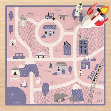 Cork mat - Playoom Mat Village - Off To The Countryside - Square 1:1