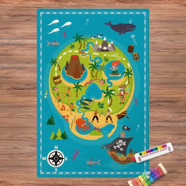 Cork mat - Playoom Mat Pirates - Welcome To The Pirate Island - Portrait format 2:3