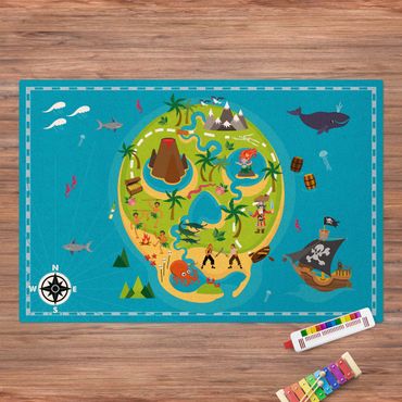 Cork mat - Playoom Mat Pirates - Welcome To The Pirate Island - Landscape format 3:2