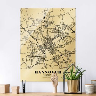 Glass print - Hannover City Map - Classic