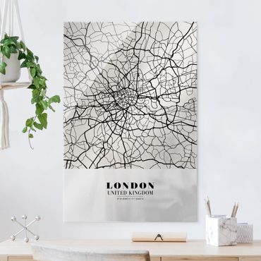 Glass print - London City Map - Classic - Portrait format