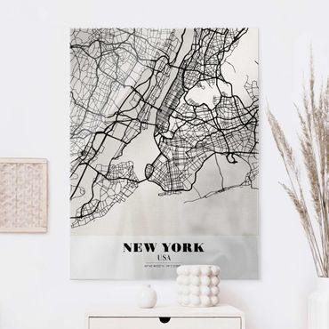 Glass print - New York City Map - Classic
