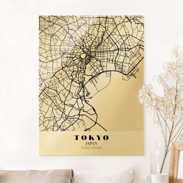 Glass print - Tokyo City Map - Classic