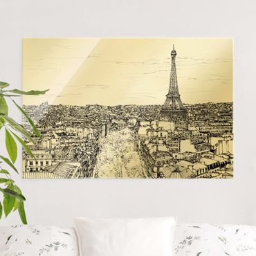 Glass print - City Study - Paris