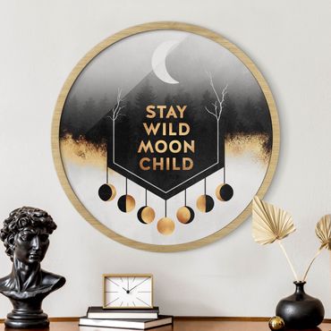 Circular framed print - Stay Wild Moon Child