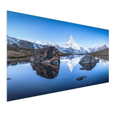 Print on forex - Stellisee Lake In Front Of The Matterhorn - Landscape format 2:1