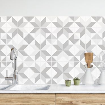 Kitchen wall cladding - Star Shaped Tiles - Grey